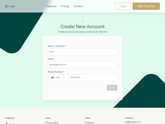 signup screenshot