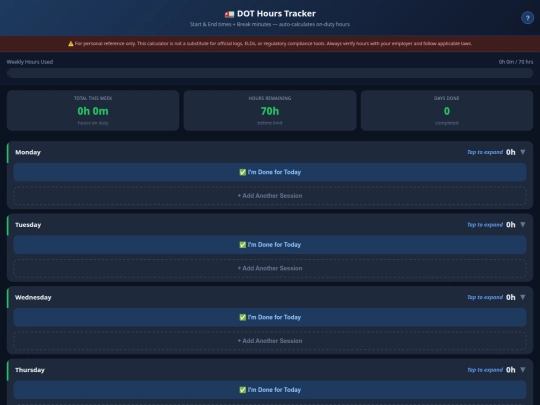 Truck Driving/dot_hours_tracker screenshot