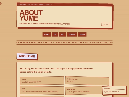 main page/Aboutpage screenshot