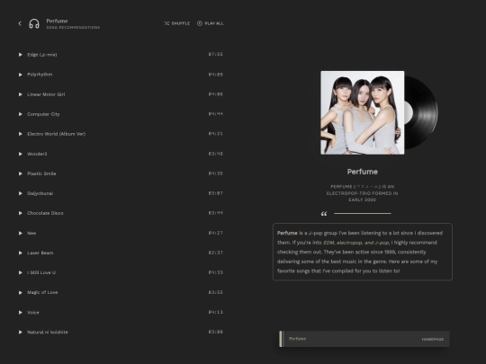 Music/perfume screenshot