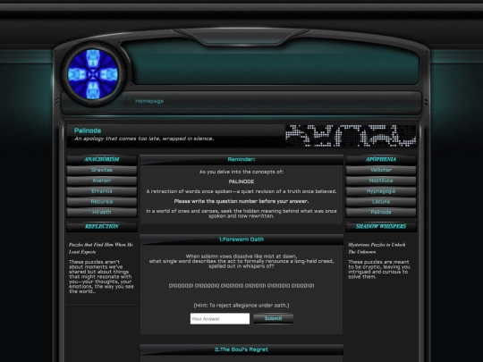 Xypher/Apophenia/Palinode/Palinode screenshot