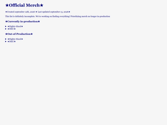 archive pages/MERCH screenshot