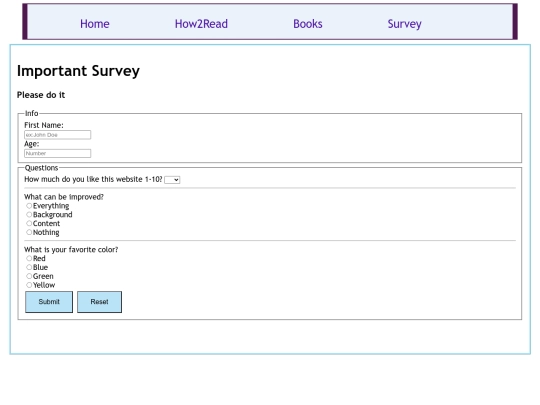 Survey screenshot
