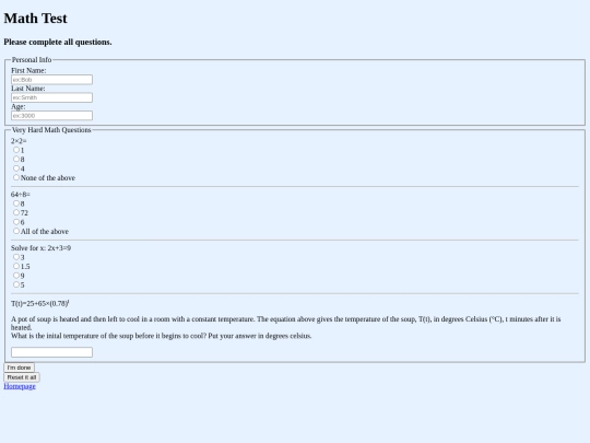 assignments/MathTestForm screenshot