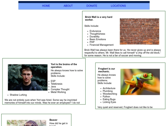 assignments/staffPage screenshot