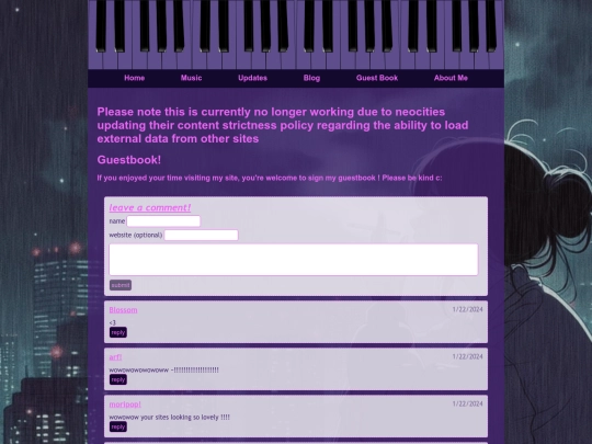 guestbook screenshot