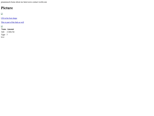recipe project/page screenshot