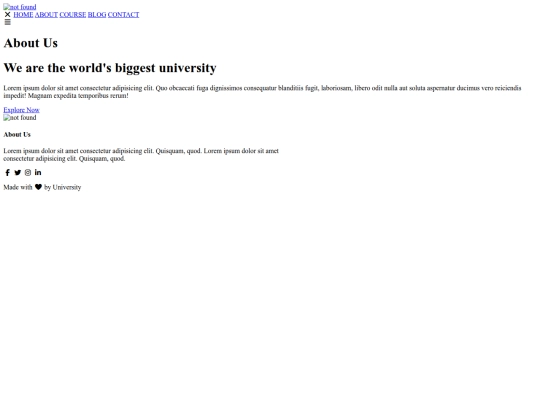 University/about screenshot