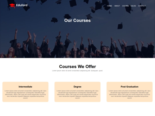 University/course screenshot