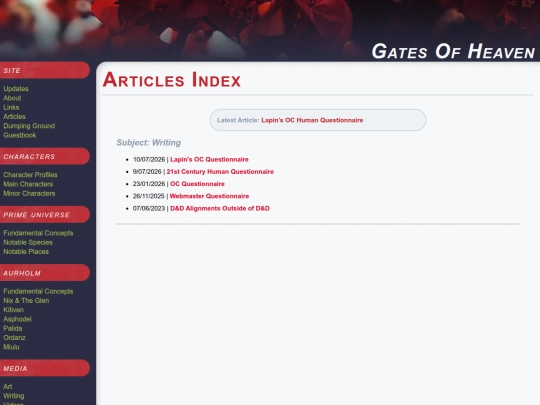 Articles screenshot