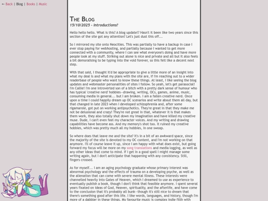 Blog screenshot