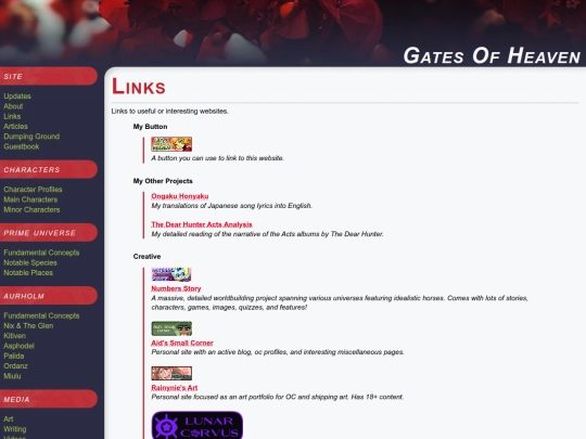 Links screenshot