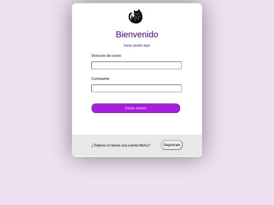 ProyectoMichu/InicioSesion screenshot