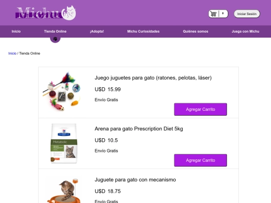 ProyectoMichu/MichuTienda screenshot