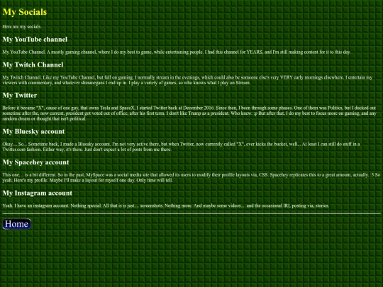 socials screenshot