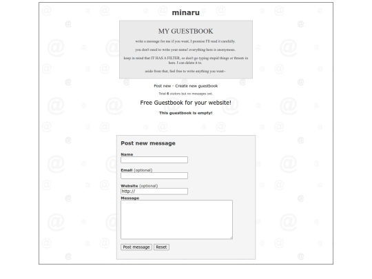 guestbook screenshot