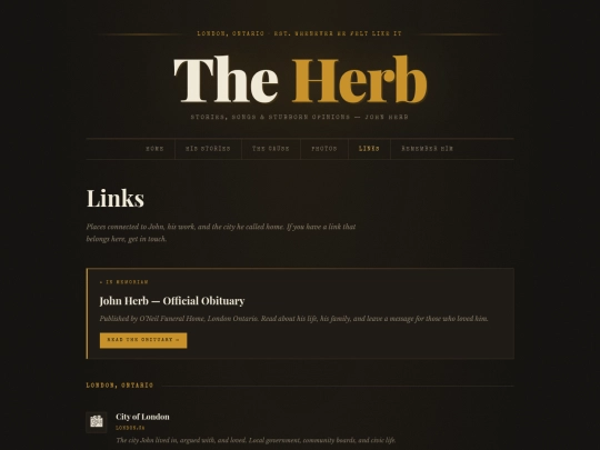 links screenshot