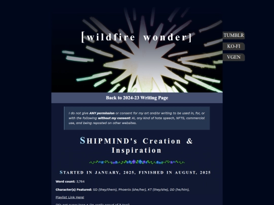 Writingpages/ShipmindsCreation screenshot