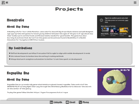 projects screenshot