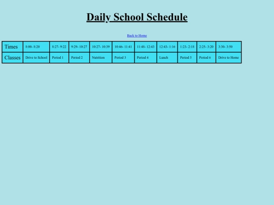 schedule screenshot