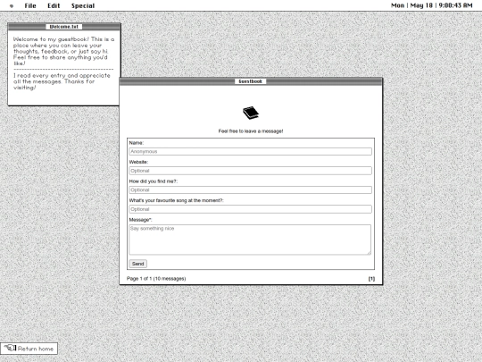 guestbook screenshot