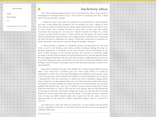 writing screenshot