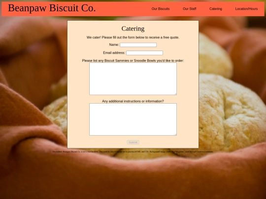 catering screenshot
