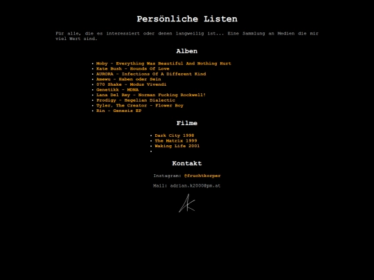 lists screenshot