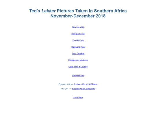 SouthernAfrica2018/Menu screenshot