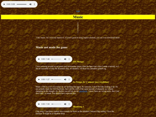 oldmusicpagehtml screenshot