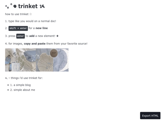 trinket screenshot