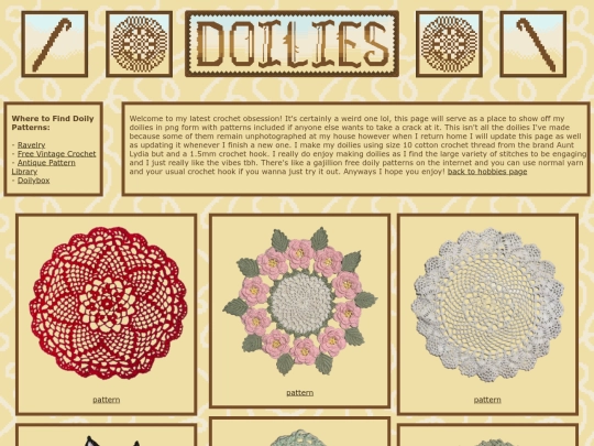 Hobbies/doilies screenshot