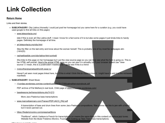 links screenshot