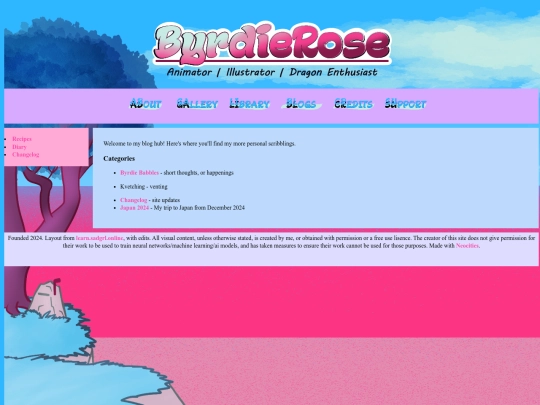 blog/diary screenshot