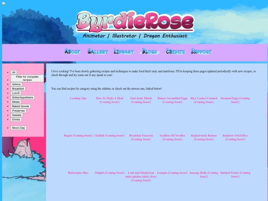 blog/recipes screenshot