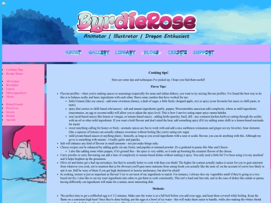 blog/recipes/cookingtips screenshot