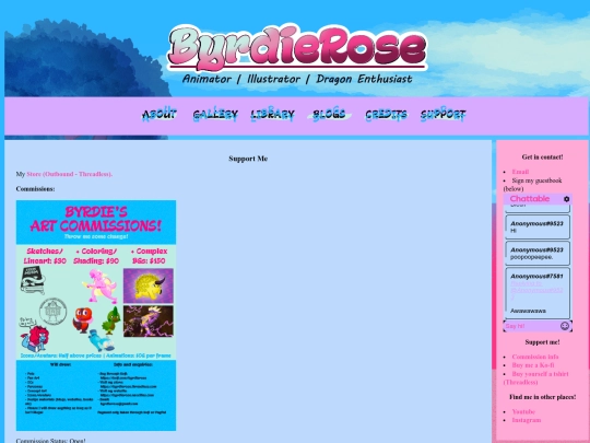 support screenshot