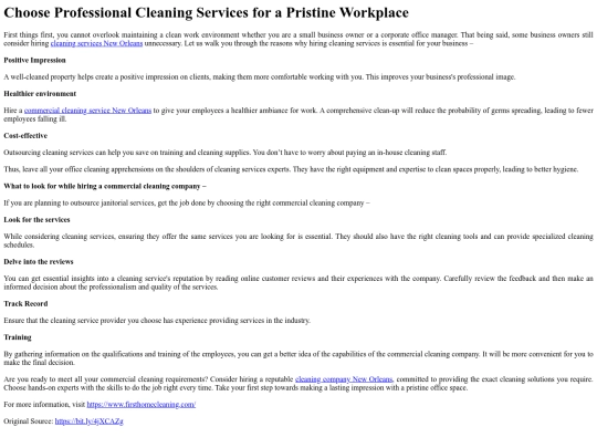 ChooseProfessionalCleaningServicesforaPristineWorkplace screenshot