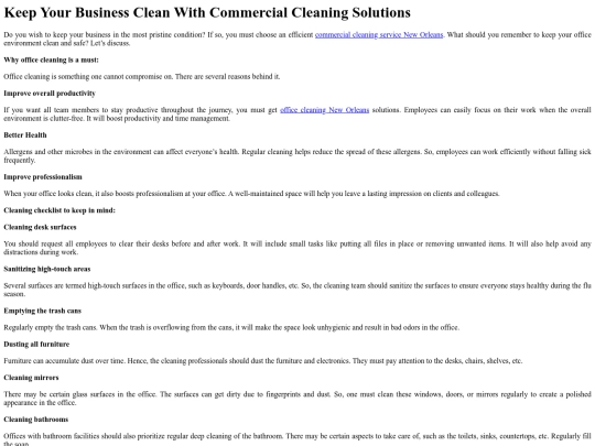 KeepYourBusinessCleanWithCommercialCleaningSolutions screenshot