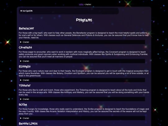school/courses screenshot
