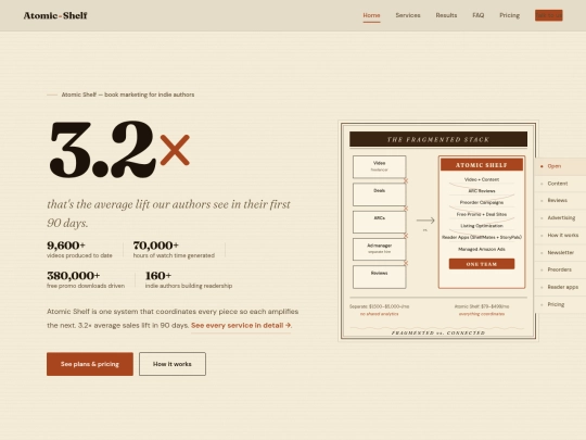 Atomic Shelf - Enhanced Landing Page screenshot