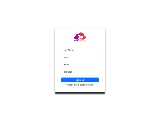 e-commerce/signup screenshot