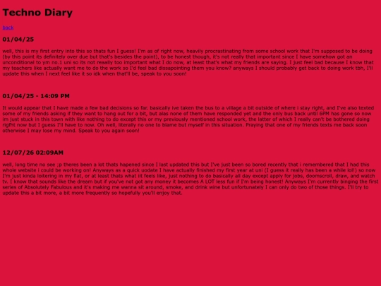 diary screenshot
