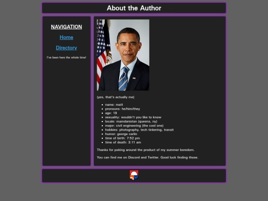 pages/aboutme screenshot