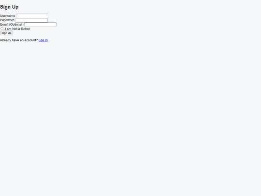 signup screenshot