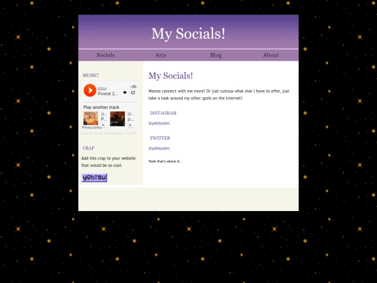 socials screenshot