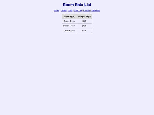 ratelist screenshot