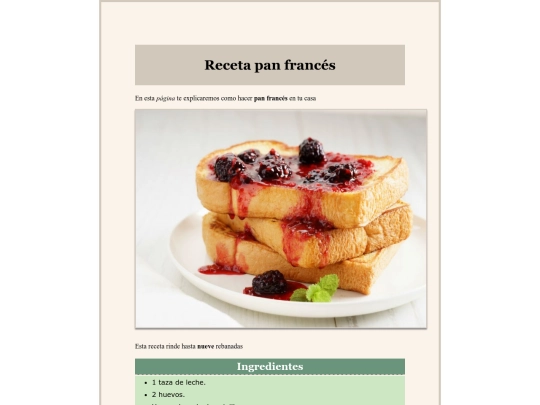 3-5_Practica-Formato-de-pagina-de-recetas screenshot