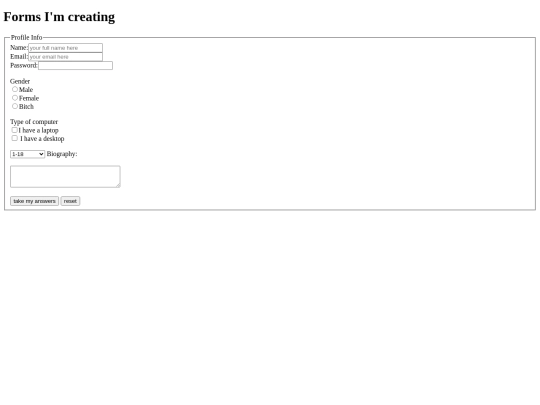 forms screenshot