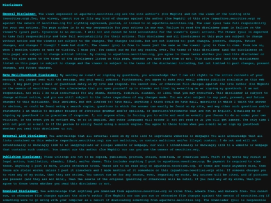 disclaimer screenshot